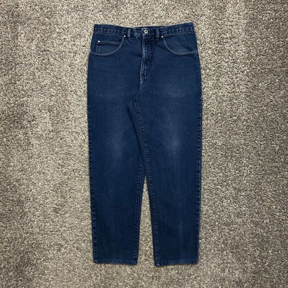 Vintage Anchor Blue Baggy Jeans Relaxed Fit y2k Pants Dark Blue 33x28 - Picture 9 of 9